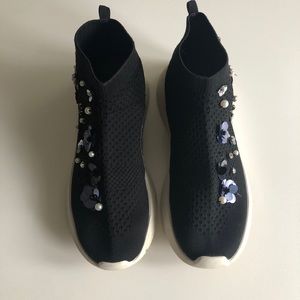 Zara size 38 embellished sock sneakers